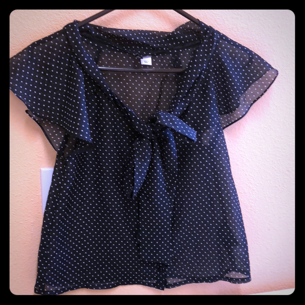 H&M poker dot blouse